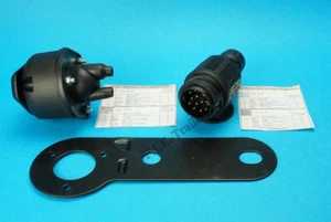 13 Pin Twin Cable Conversion Plug & Socket with Gasket & Bracket for Caravan - Picture 1 of 6