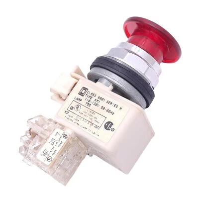 Square D 9001KM1 Illuminated Push/Pull E-Stop Button, ø30mm, 1NC 1NO, 600V 10A - Image 1 of 4