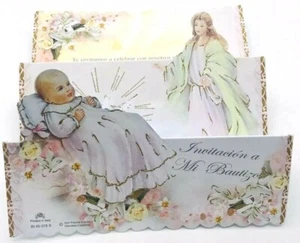 20 Invitaciones/Invitaciones de Bautismo Para Bautizo Jardín Ángeles Español Niño/Niña - Imagen 1 de 8