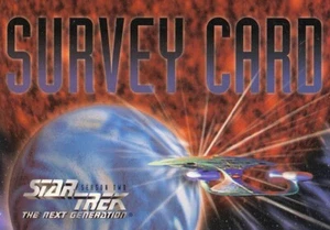 STAR TREK THE NEXT GENERATION EPISODE COLLECTION SSN 2 1995 PROMO SURVEY CARD - Picture 1 of 1