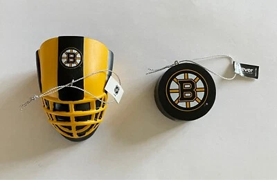 Paquete de 2 adornos para árbol de Navidad de la NHL Boston Bruins decoración hockey Foto 1 de 2