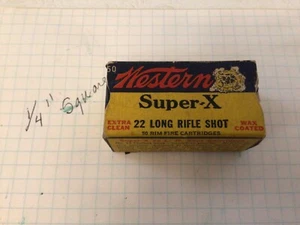 EMPTY Ammo Box WESTERN SUPER-X 22 Long Rifle Shot K1268R Early Version - Picture 1 of 8