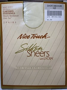 Nice Touch Silken Sheers Thigh-Hi Pearl Stockings Size Small/Medium - Picture 1 of 2