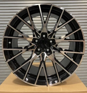19" RIMS WHEELS BLACK BLACK MACHINE 5x120 FITS BMW 328I 335I 330I 325I Xdrive - Picture 1 of 6