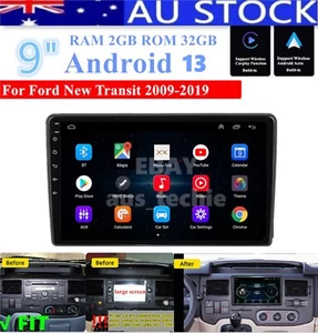 ✅ For 2009 -19 Ford Transit Carplay 2+32GB Android 13 Stereo Radio GPS Head Unit - Picture 1 of 10