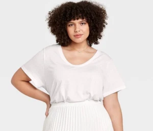 Women's Short Sleeve Slim Fit Scoop Neck T-Shirt - A New Day - 2X - Picture 1 of 2