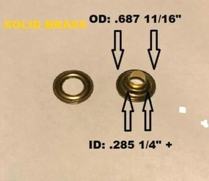 Ösen & Unterlegscheiben Lord & Hodge Inc.10 Sets 1/4" + Solid Brass Plain Rim Size 1 - Bild 1 von 1