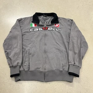 Castelli Knit Jacket Size 2XL Gray Full Zip Mock Neck French Terry Athletic Fit - Picture 1 of 5