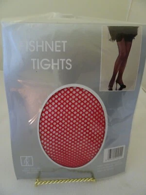 Ladies Fishnet Tights/Panty Hose-Red-NIP-One Size Fits 5'-5'9"-Nylon Stretch- - Image 1 of 4