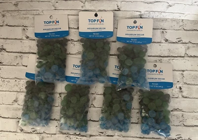 Top Fin Aquarium Decor Glass Stones Blue, Green and Black NWT 12oz each - Image 1 of 3