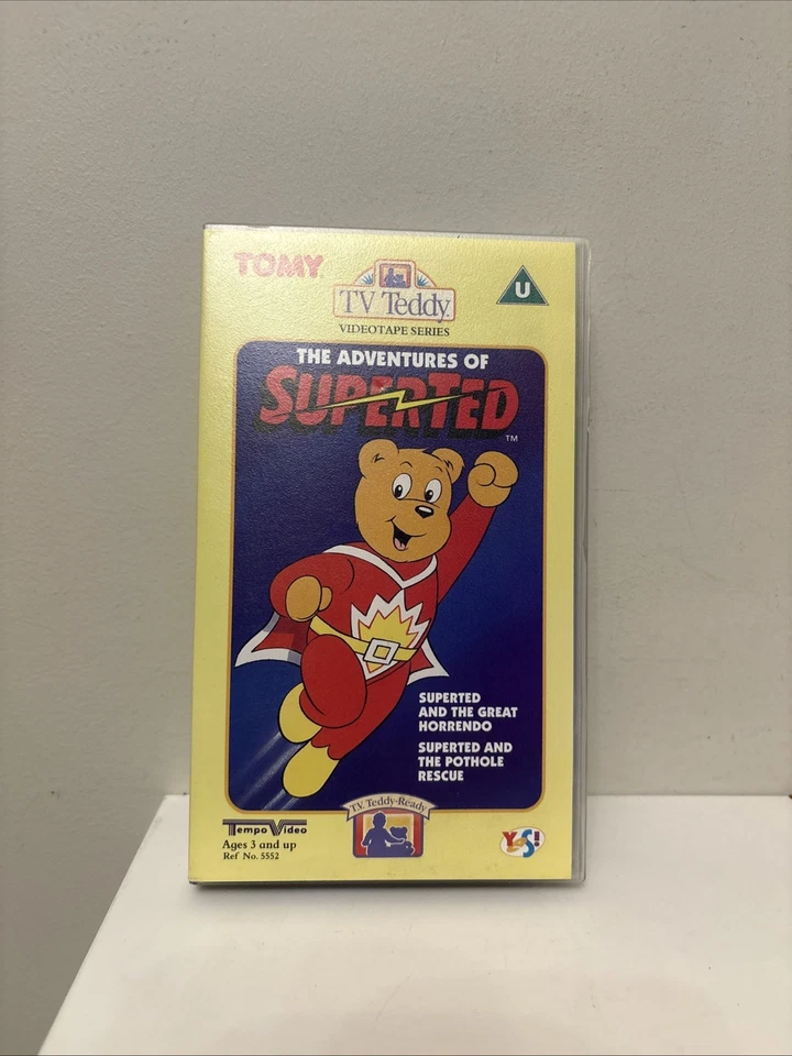 Vintage Retro 90s Tomy TV Teddy The Adventures Of Superted VHS Video Tape - Image 1 of 4