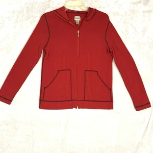 Chico’s Strick Hoodie Jacke Damen 0 (klein) rot Pullover durchgehender Reißverschluss Langarm - Bild 1 von 6