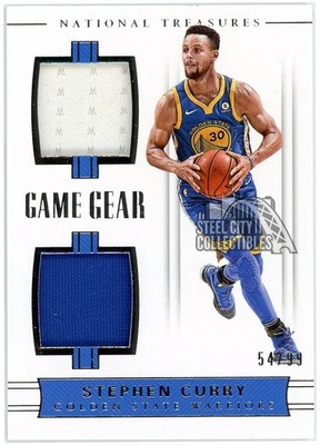 Stephen Curry 2017-18 Panini National Treasures Game Gear Game-Used Jersey 54/99 - Image 1 of 2