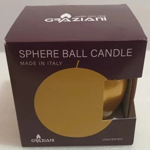 Meloria Graziani - Candela sfera metallica oro 15 cm tempo di combustione 100 ore - Foto 1 di 5
