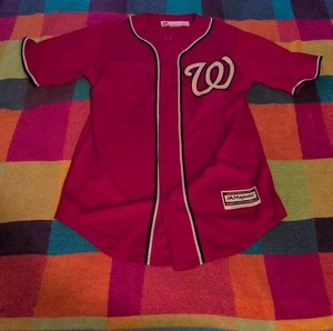 Trea Turner Washington Nationals Majestic Cool Breeze Red Stitched Jersey Mens S - Picture 1 of 5