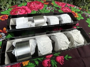 Vintage Leonard Silver Mfg Boston Brushed Napkin Rings Set of 8 Style 9041 New - Picture 1 of 6