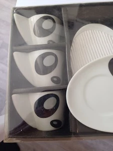 NEU/VERPACKTES SET MIT 6 ESPRESSOTASSEN UND UNTERTASSEN KÜNSTLERPALETTE ART DECO STIL - Bild 1 von 6