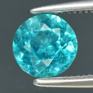 💎 0.73ct Round Natural Neon Green Blue Apatite - Unheated (Paraiba-like Color) - Picture 1 of 4