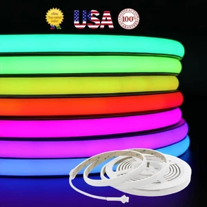 9.84ft 24V RGBIC Neon LED Strip Lights WS2811 Waterproof Flexible Home Bar Decor - Picture 1 of 20