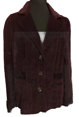 St Johns Bay Women’s PL Stretch Corduroy Jacket Lightweight Unlined Plum Blazer - Image 1 of 4