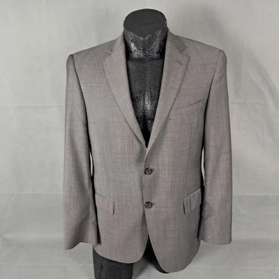 Jaqueta blazer Hart Schaffner Marx Sportcoat masculina 40S cinza mistura de lã EUA 2 botões - Imagem 1 de 4