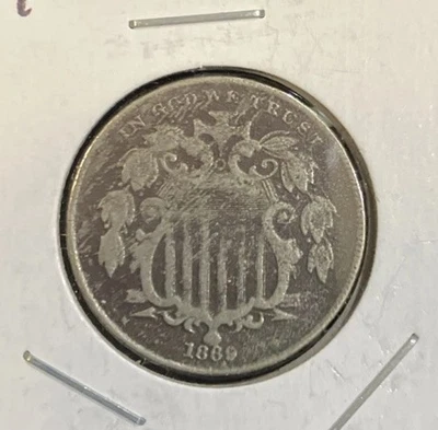 1869 Shield Nickel 5 Cents 5C Ungraded - Image 1 of 2
