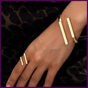 2 Stck. Neu Mode Einfaches Design Geometrisch Offen Armband Ring Set, Damen - Bild 1 von 24