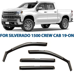 Para Chevy Silverado 1500 doble cabina 2019-2024 viseras de ventana pantalla de ventilación protectores de lluvia - Imagen 1 de 11