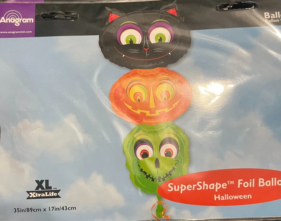 Anagrama gato, calabaza, zombi globo - paquete de 5 Foto 1 de 2