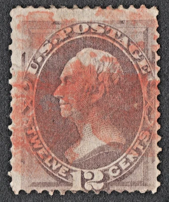 US Sc# 151 USED { 12c HENRY CLAY } FANCY RED CANCEL NICE FROM 1870 CV$ 255.00 - Image 1 of 3
