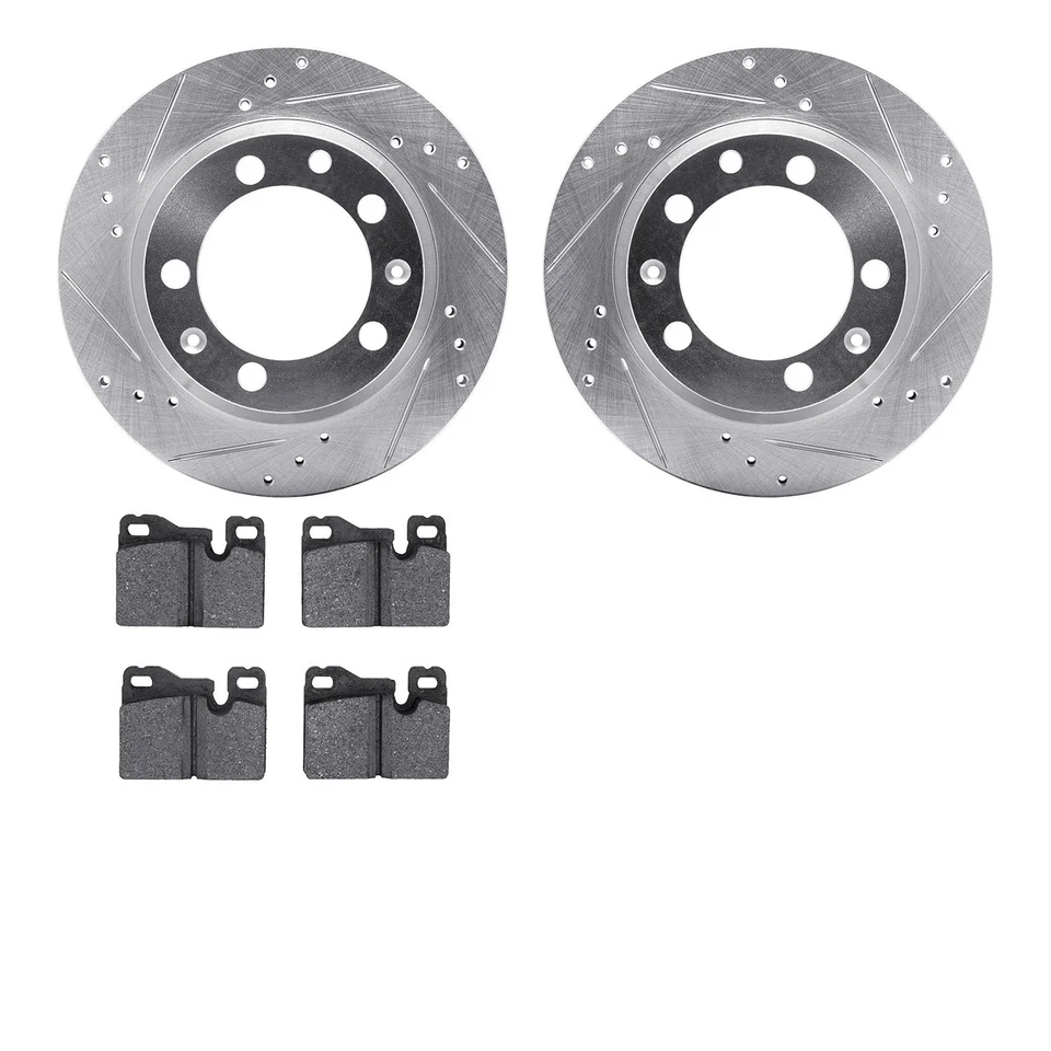 For Porsche 944 83-86 Drilled & Slotted Rear Brake Kit w Optimum Pads Foto 1 de 3