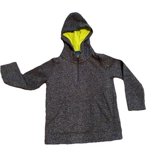 OshKosh BʻGosh Gray Black Neon Pullover Hoodie Jacket With Front Pocket Size 4 - Picture 1 of 14