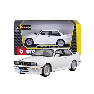 BMW M3 E30 1988 Bianco White Burago 1:24 Nuovo #18-21100 - Immagine 1 di 4