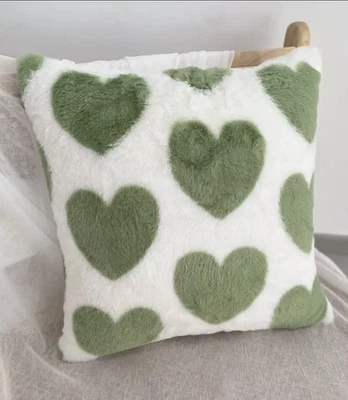 Plüsch Kissenhülle 💚 Herzen 💚 Kissenbezug Liebe 💚 Dekokissen 45 × 45 cm *NEU* - Bild 1 von 4