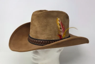 Sombrero de Vaquero Occidental de Gamuza Canadiense Stetson de Colección con Pluma Etiqueta Disney MEDIANO Foto 1 de 4