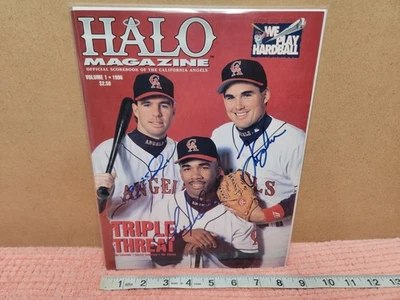 VTG 1996 Jim Edmonds, Garret Anderson & Tim Salmon AUTOGRAPHED Magazine "DiMag" - Image 1 of 2