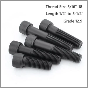 5/16"-18 UNC Innensechskant Zylinderschrauben Zylinderkopf Grad 12.9 Festigkeit - Picture 1 of 10