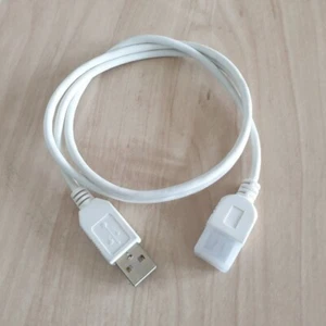 Przedłużacz USB A męski na USB A żeński – 80cm biały – dane i ładowanie - Zdjęcie 1 z 2