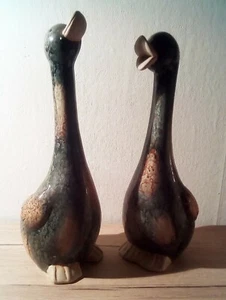 MA-3041-43 - Gänsepaar aus Keramik - 32 und 34 cm hoch - Handarbeit - Unikat - Bild 1 von 3