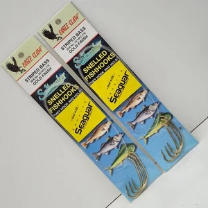 Eagle Claw Striped Bass Snell Snelled Saltwater Fishing Hooks 9214FC Size 7/0 - Picture 1 of 4