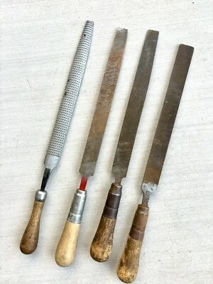 WOOD RASP Metal HALF ROUND  HELLER BROS Simonds Nicholson Flat Handle File 4 X - Image 1 of 4