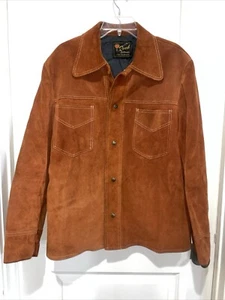 RARE VTG R/S Reed Western Hippie Rockabilly Suede Leather Shacket Jacket L / XL - Picture 1 of 5