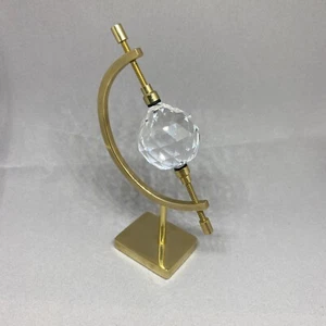 Vintage Swarovski Decorative Caliper Holding A Facted Crystal Teardrop Figurine - Picture 1 of 5