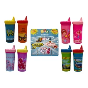 2 Pk Sippy Cup Spill Proof Nascar Tonka Strawberry Shortcake My Little Pony PICK - Picture 1 of 54