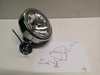 Scheinwerfer H3 Chrom ø 10 cm Harley Custom (14) - Bild 1 von 3
