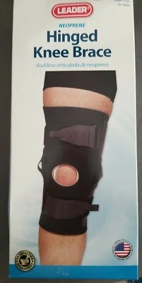 Leader Neoprene Hinged Knee Brace, 5563, black, Large - Image 1 of 2