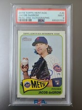 2014 Topps Heritage Real One Jacob deGrom Rookie Auto Signed RC ROA-JD PSA 9