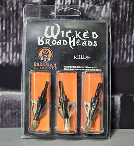 Bossman Fixed "KILLER" Broadhead 100gr 100 Grain Chisel Point - Picture 1 of 3