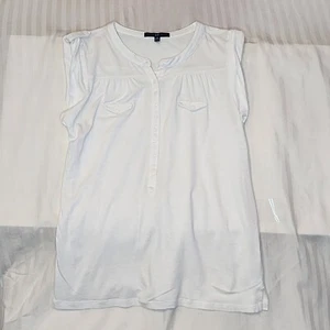 Gap Shirt Women Large White Sleeveless V Neck Henley Ladies Casual Tank Top XS - Picture 1 of 7