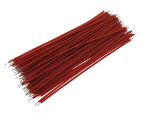【10CM】 30AWG Standard Jumper Wire Pre-cut Pre-soldered - Red - Pack of 100 - Picture 1 of 1